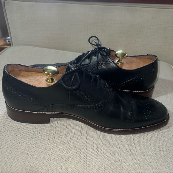 JOHNSTON & MURPHY CONARD CAP TOE MENS DRESS SHOES SZ 12M BLACK LEATHER main image 10